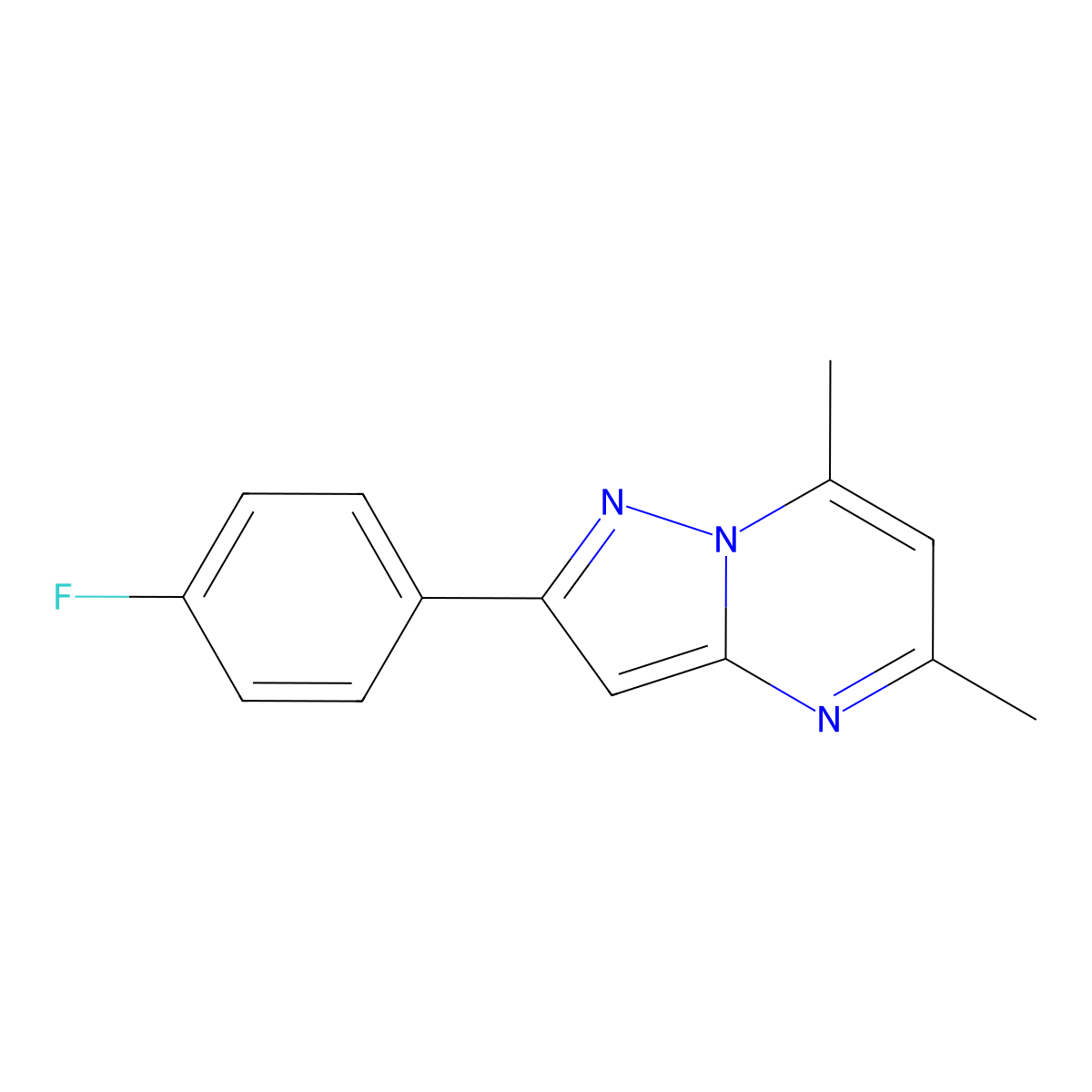 2-(4-Fluorophenyl)-5,7-dimethylpyrazolo[1,5-a]pyrimidine molecular structure, CAS 331739-28-7
