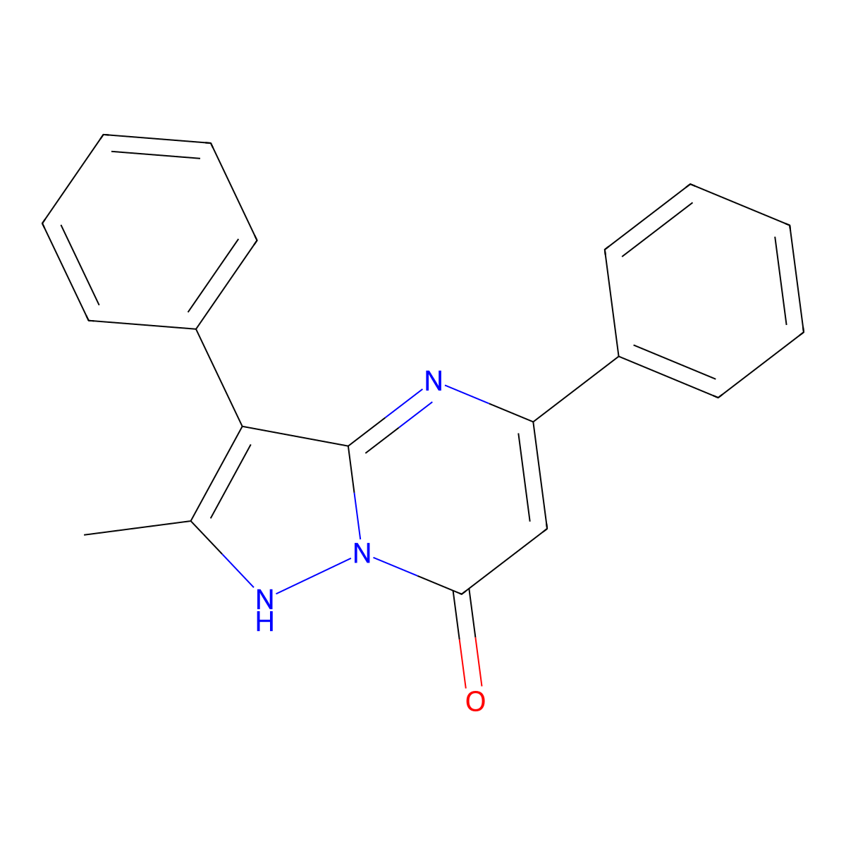 2-Methyl-3,5-diphenylpyrazolo[1,5-a]pyrimidin-7-ol molecular structure, CAS 331739-46-9