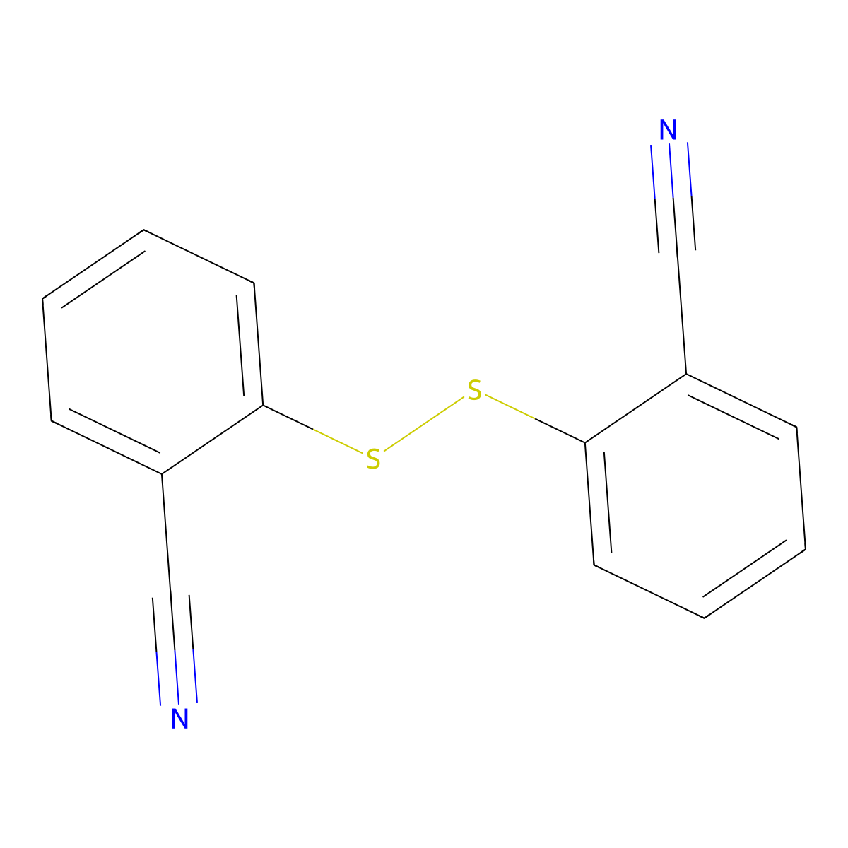 2,2'-Dithiobis(benzonitrile) molecular structure, CAS 33174-74-2