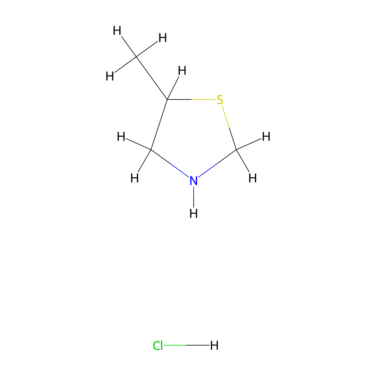 5-Methyl-1,3-thiazolidine hydrochloride molecular structure, CAS 33174-86-6