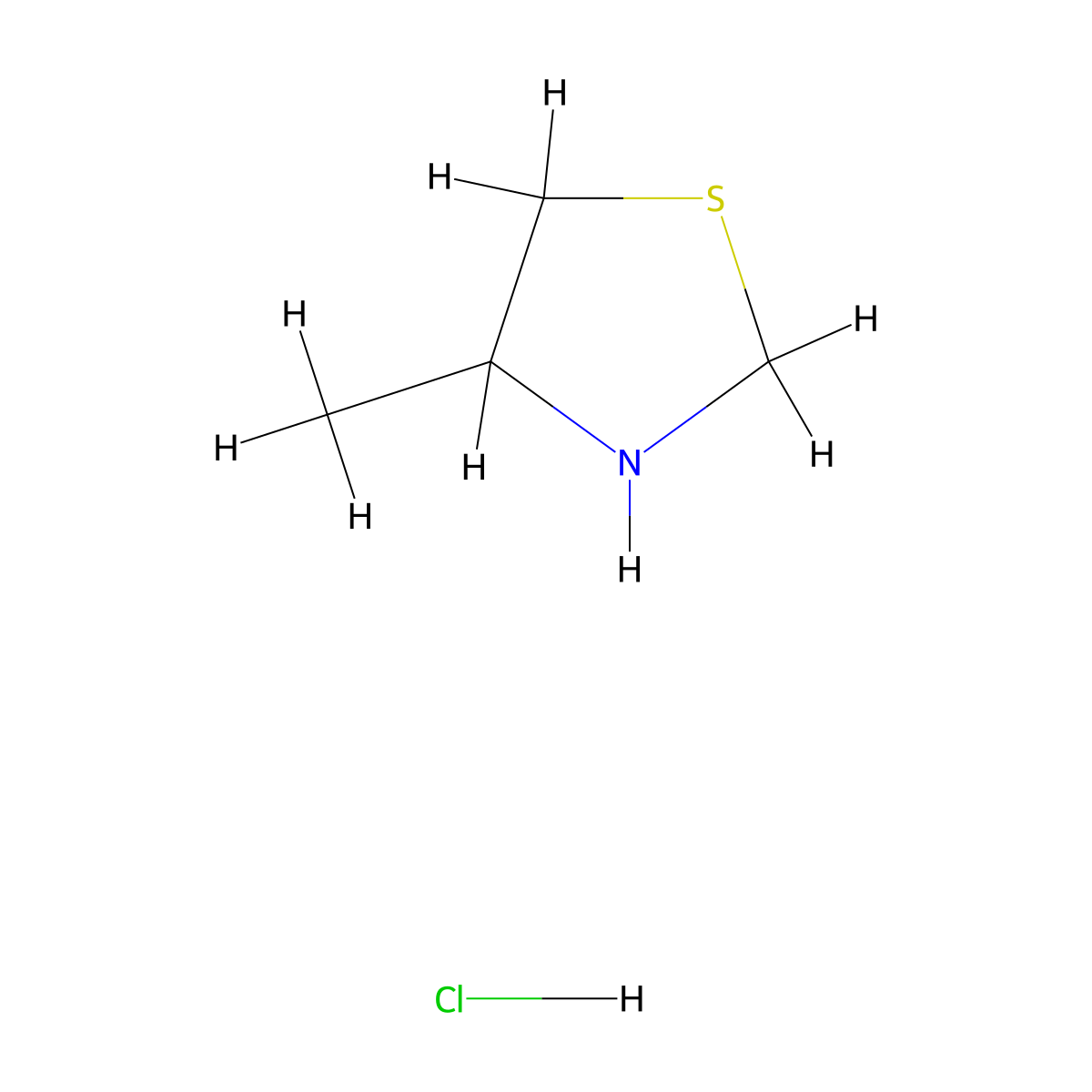 4-Methyl-1,3-thiazolidine hydrochloride molecular structure, CAS 33174-89-9