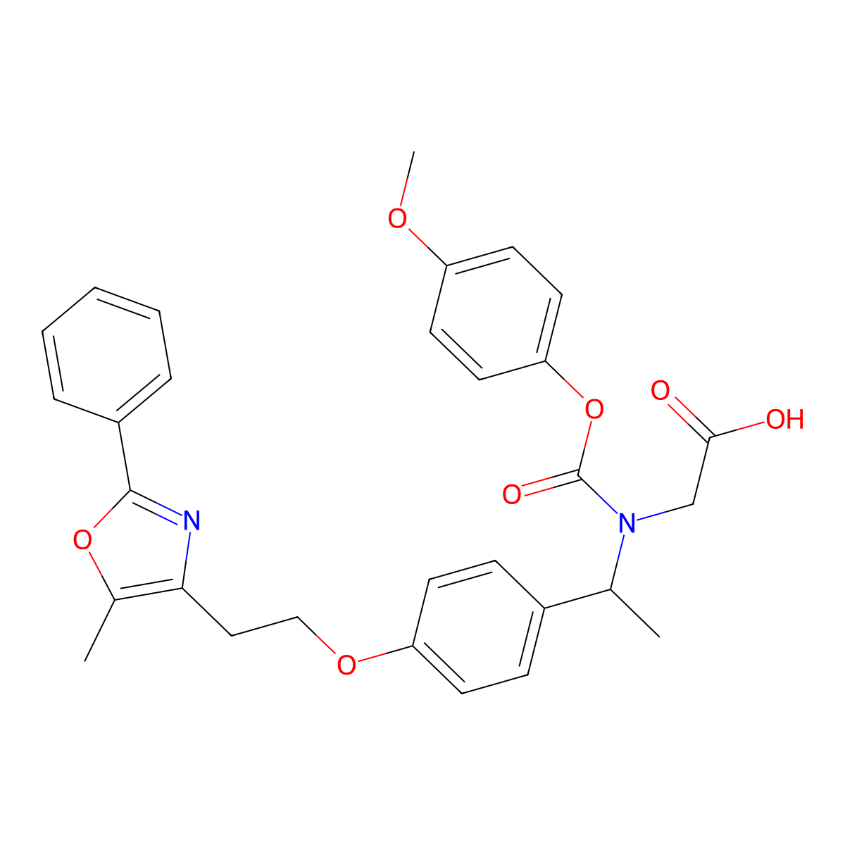 Peliglitazar racemate molecular structure, CAS 331744-72-0