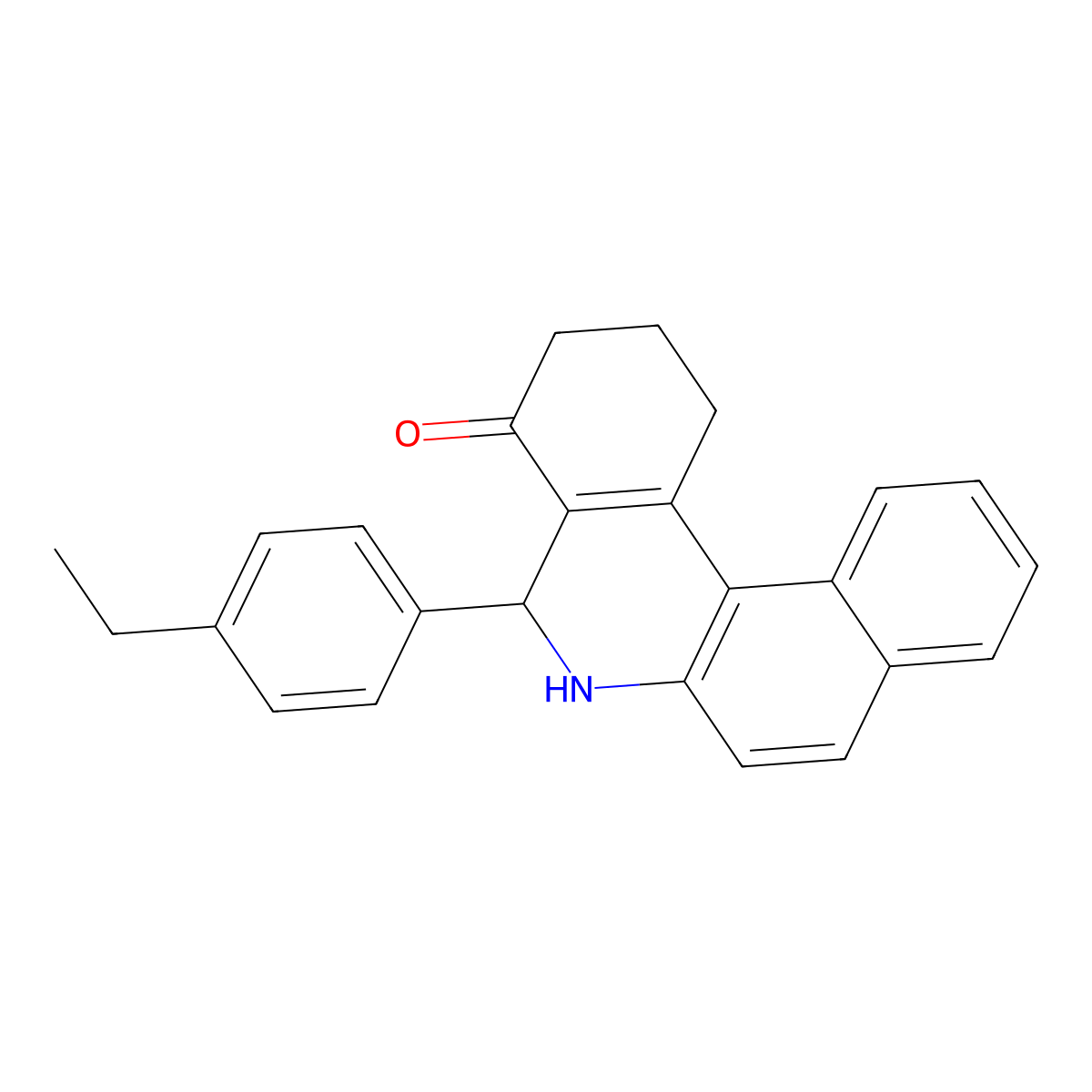 5-(4-ethylphenyl)-2,3,5,6-tetrahydro-1H-benzo[a]phenanthridin-4-one molecular structure, CAS 331749-62-3