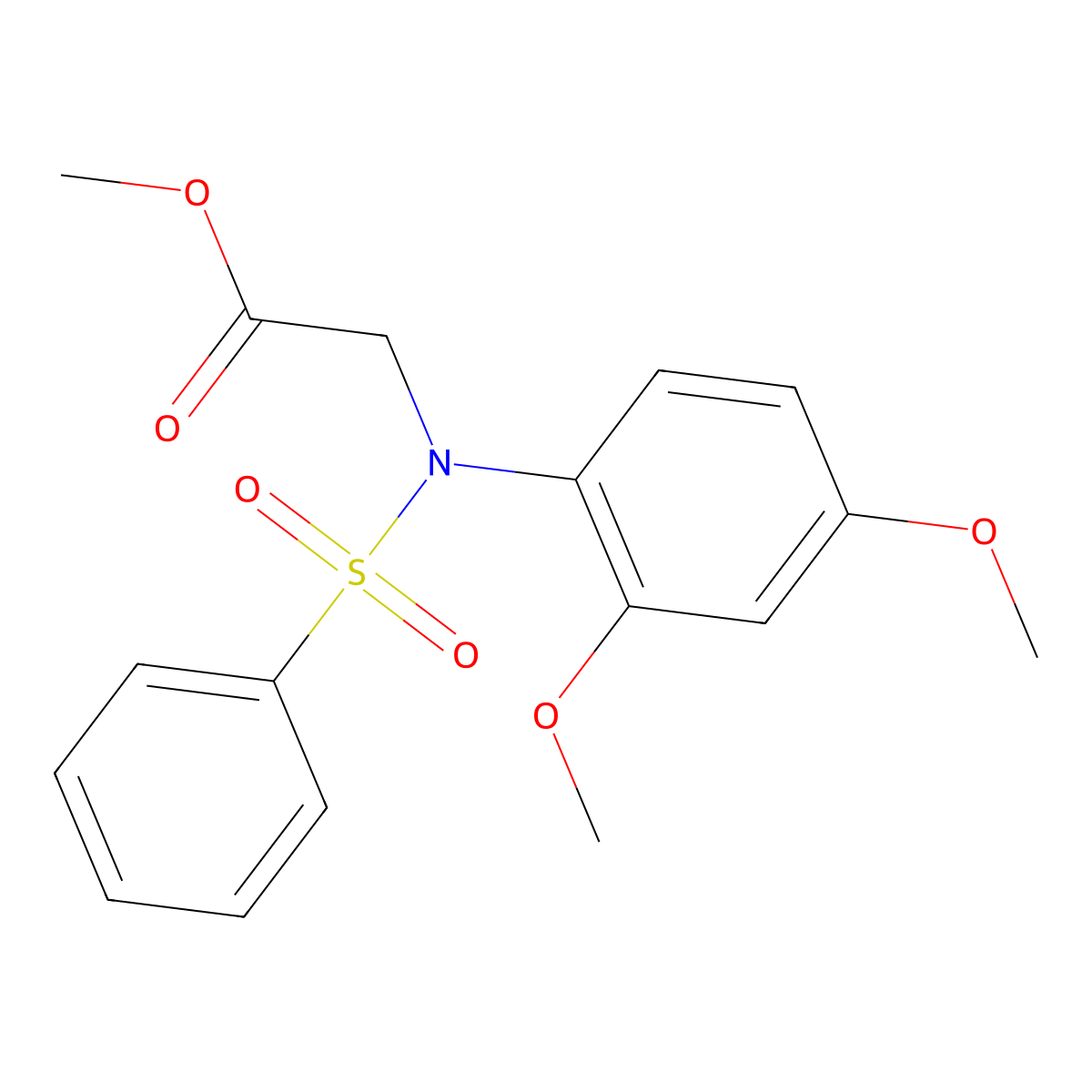 Methyl N-(2,4-dimethoxyphenyl)-N-(phenylsulfonyl)glycinate molecular structure, CAS 331749-96-3