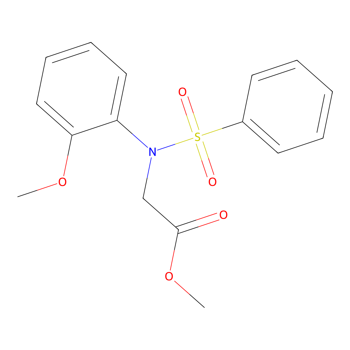 methyl N-(2-methoxyphenyl)-N-(phenylsulfonyl)glycinate molecular structure, CAS 331750-03-9