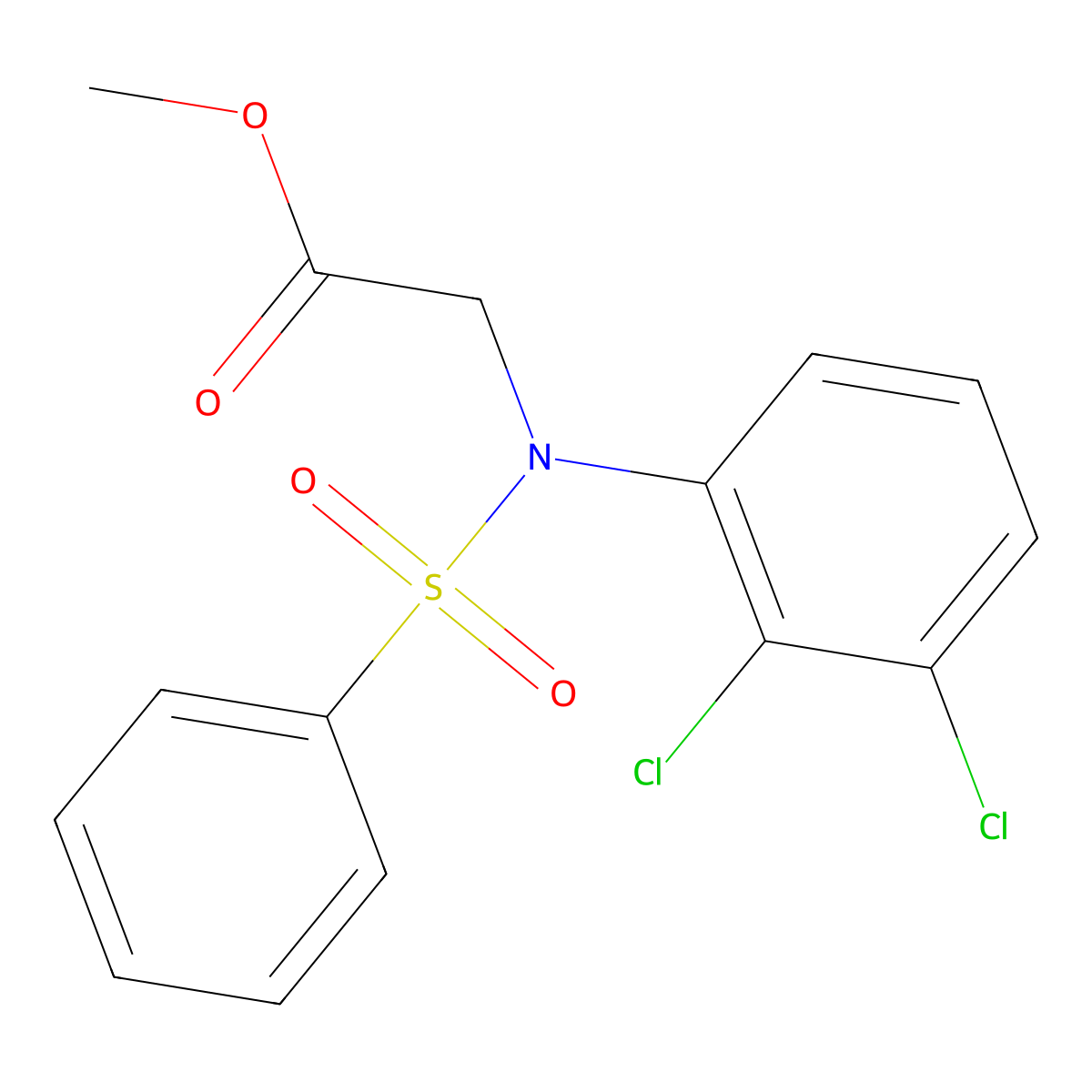 Methyl N-(2,3-dichlorophenyl)-N-(phenylsulfonyl)glycinate molecular structure, CAS 331750-05-1