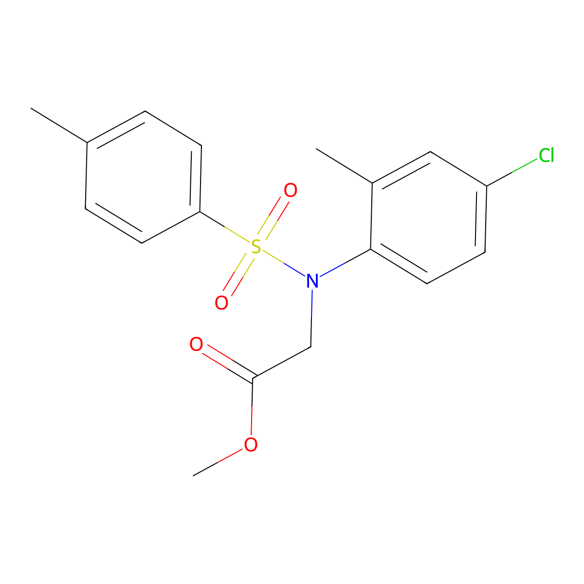 Methyl N-(4-chloro-2-methylphenyl)-N-[(4-methylphenyl)sulfonyl]glycinate molecular structure, CAS 331750-10-8