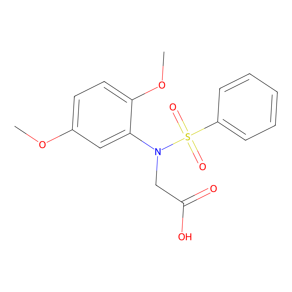 N-(2,5-dimethoxyphenyl)-N-(phenylsulfonyl)glycine molecular structure, CAS 331750-11-9
