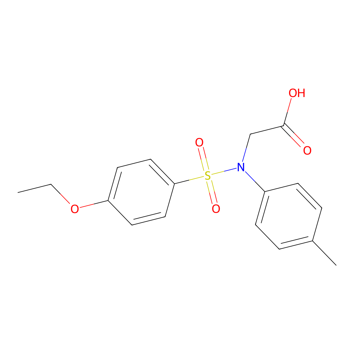 N-[(4-ethoxyphenyl)sulfonyl]-N-(4-methylphenyl)glycine molecular structure, CAS 331750-12-0