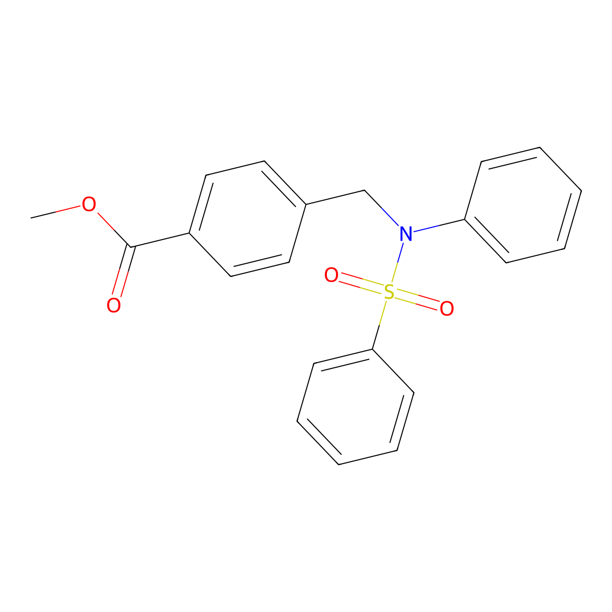 Methyl 4-([phenyl(phenylsulfonyl)amino]methyl)benzoate molecular structure, CAS 331750-22-2