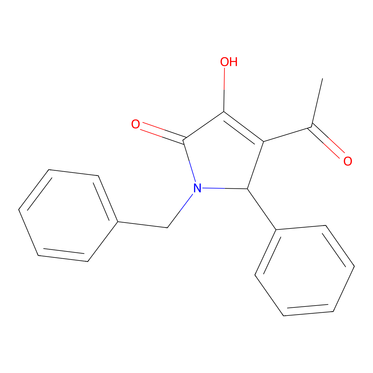 4-acetyl-1-benzyl-3-hydroxy-5-phenyl-1,5-dihydro-2H-pyrrol-2-one molecular structure, CAS 331751-42-9