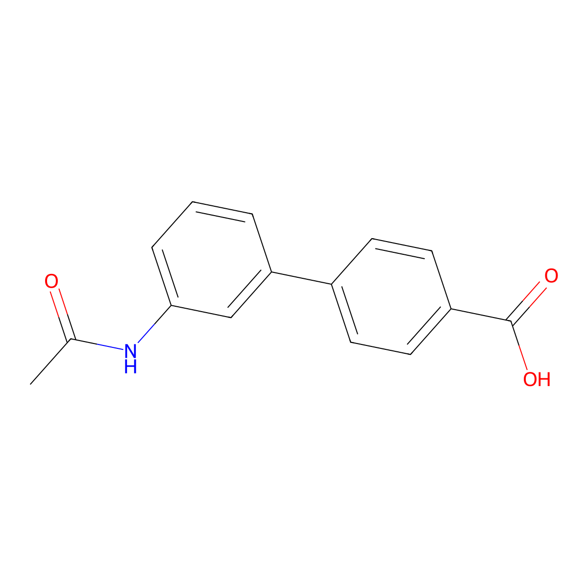 4-(3-Acetylaminophenyl)benzoic acid molecular structure, CAS 331758-81-7