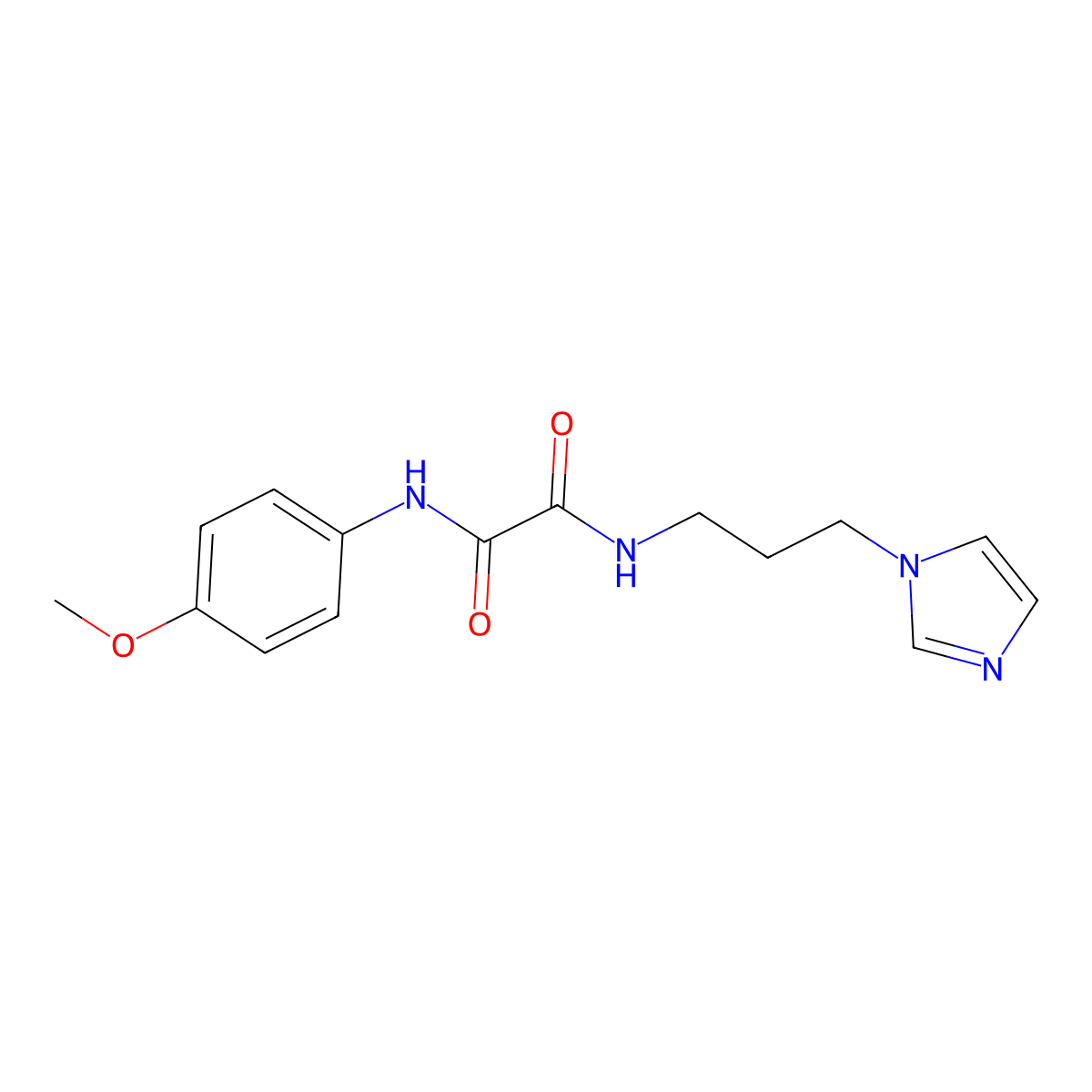 N-(3-imidazol-1-ylpropyl)-N'-(4-methoxyphenyl)oxamide molecular structure, CAS 331759-25-2