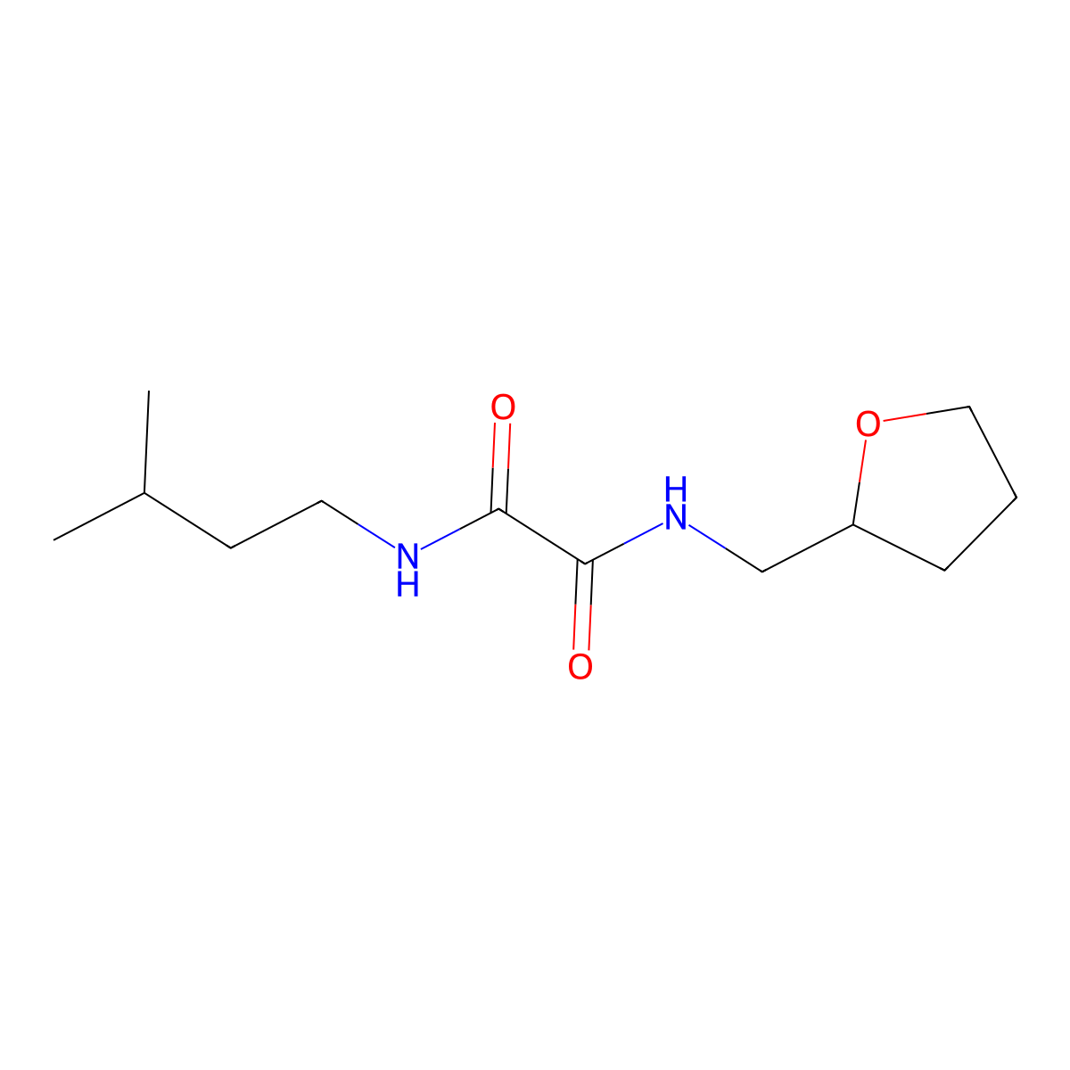 N-(3-methylbutyl)-N'-(oxolan-2-ylmethyl)oxamide molecular structure, CAS 331759-30-9