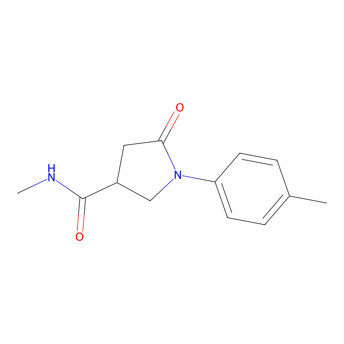 N-methyl-1-(4-methylphenyl)-5-oxopyrrolidine-3-carboxamide molecular structure, CAS 331759-42-3