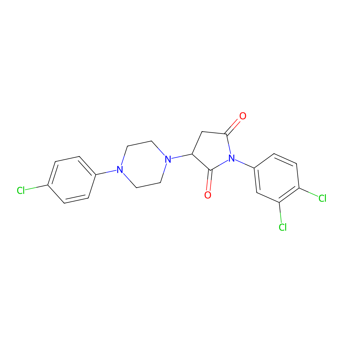 3-[4-(4-Chlorophenyl)piperazin-1-yl]-1-(3,4-dichlorophenyl)pyrrolidine-2,5-dione molecular structure, CAS 331759-50-3