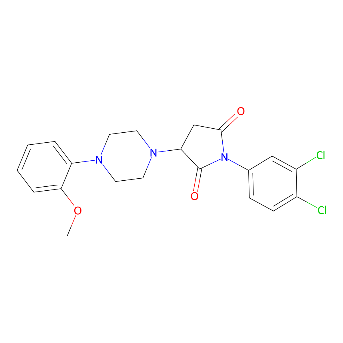 1-(3,4-Dichlorophenyl)-3-[4-(2-methoxyphenyl)piperazin-1-yl]pyrrolidine-2,5-dione molecular structure, CAS 331759-52-5