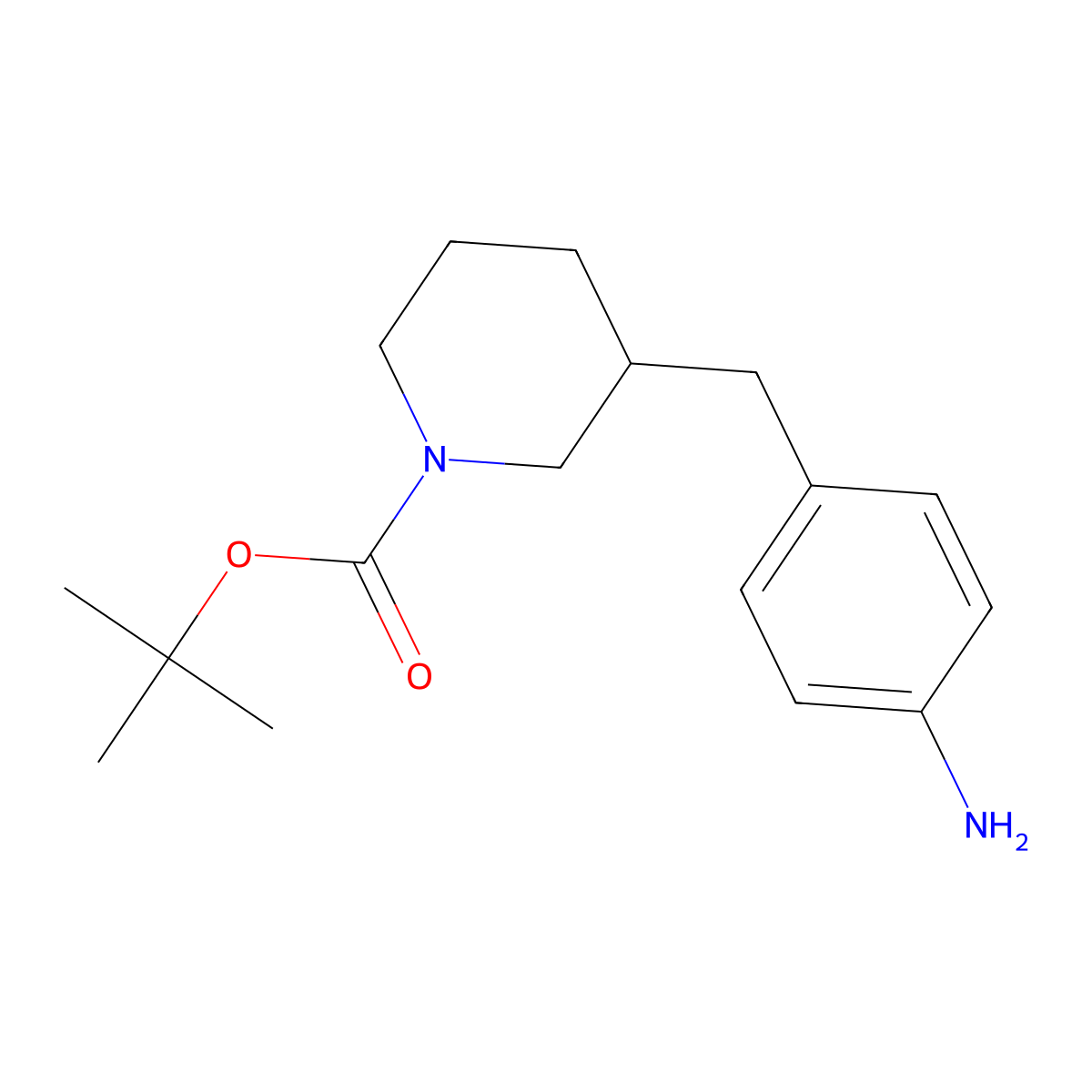 tert-Butyl 3-(4-aminobenzyl)piperidine-1-carboxylate molecular structure, CAS 331759-58-1