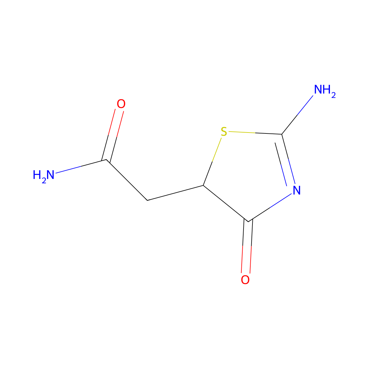 2-(2-Imino-4-oxo-1,3-thiazolidin-5-yl)acetamide molecular structure, CAS 33176-40-8