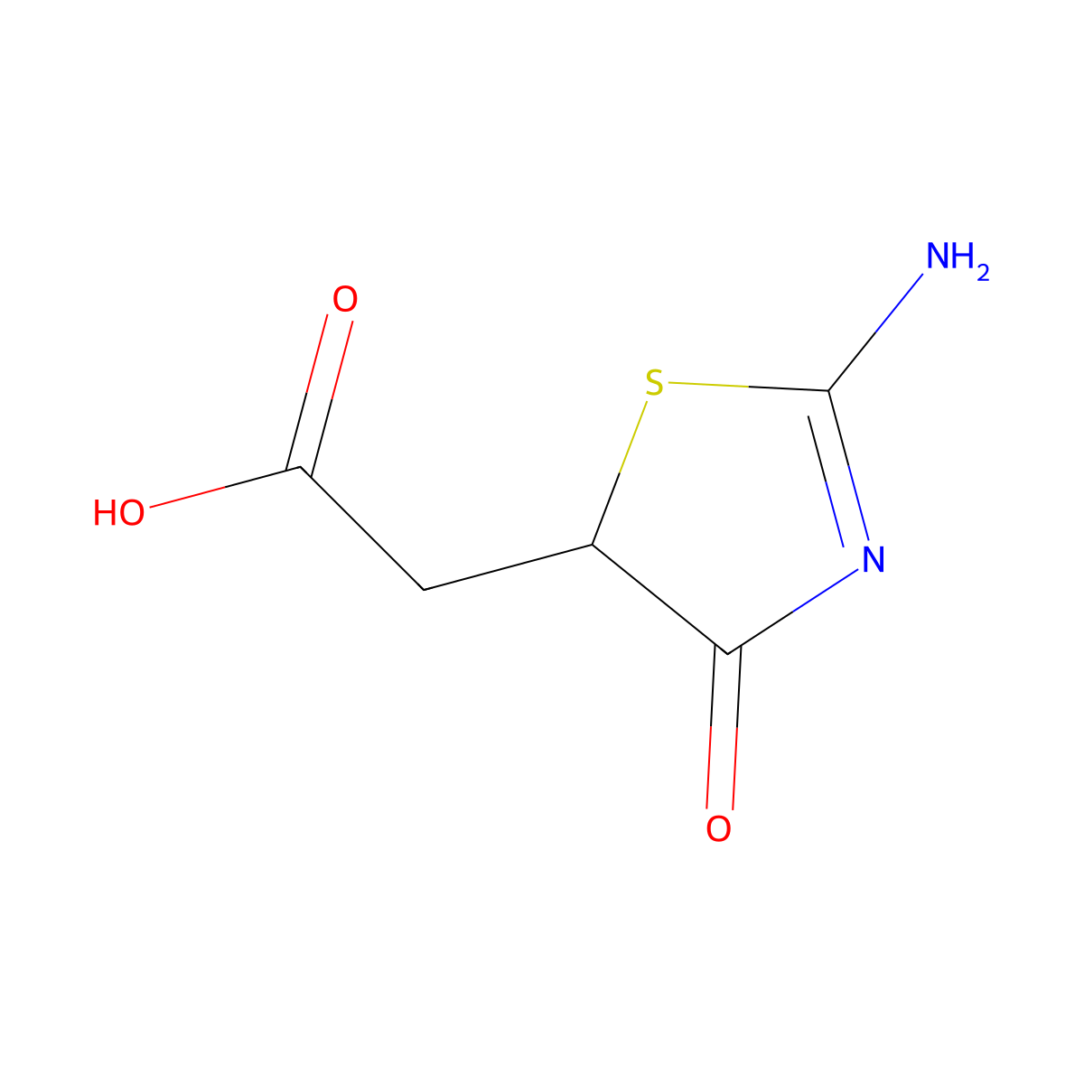 2-Imino-4-oxythiazolyl-5-acetic acid molecular structure, CAS 33176-41-9