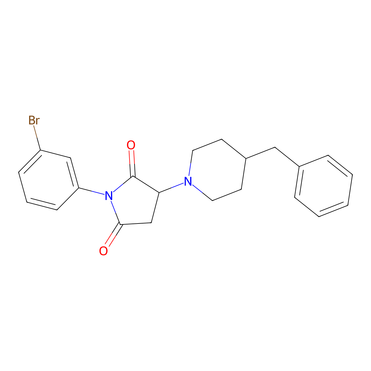 3-(4-Benzylpiperidin-1-yl)-1-(3-bromophenyl)pyrrolidine-2,5-dione molecular structure, CAS 331760-46-4