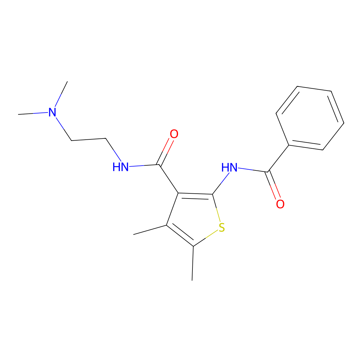 2-Benzamido-N-[2-(dimethylamino)ethyl]-4,5-dimethylthiophene-3-carboxamide molecular structure, CAS 331760-64-6