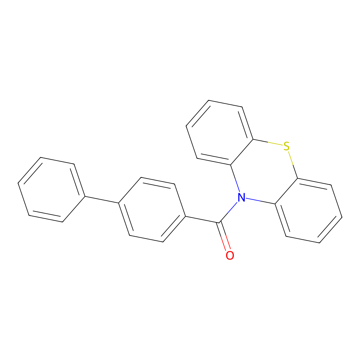 10H-Phenothiazine, 10-([1,1'-biphenyl]-4-ylcarbonyl)- molecular structure, CAS 331761-10-5