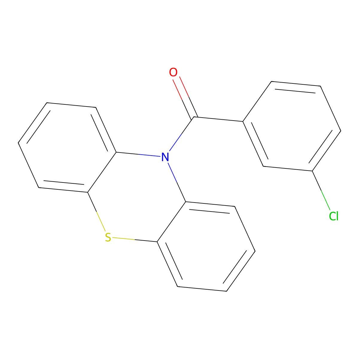(3-Chlorophenyl)-phenothiazin-10-ylmethanone molecular structure, CAS 331761-11-6