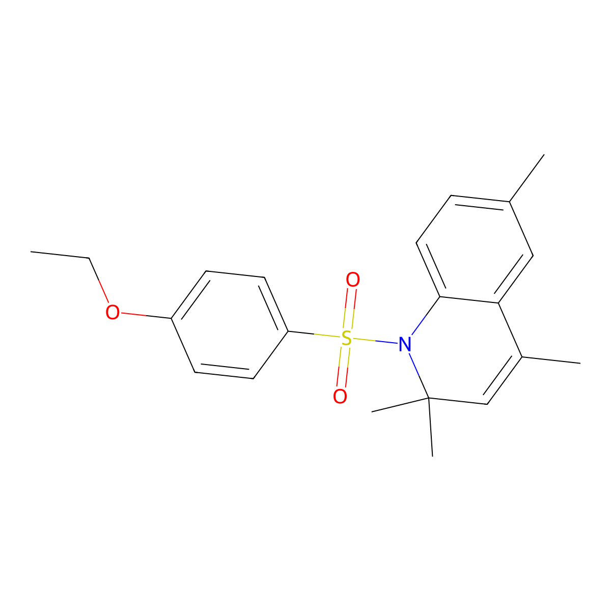 1-[(4-Ethoxyphenyl)sulfonyl]-2,2,4,6-tetramethyl-1,2-dihydroquinoline molecular structure, CAS 331761-18-3