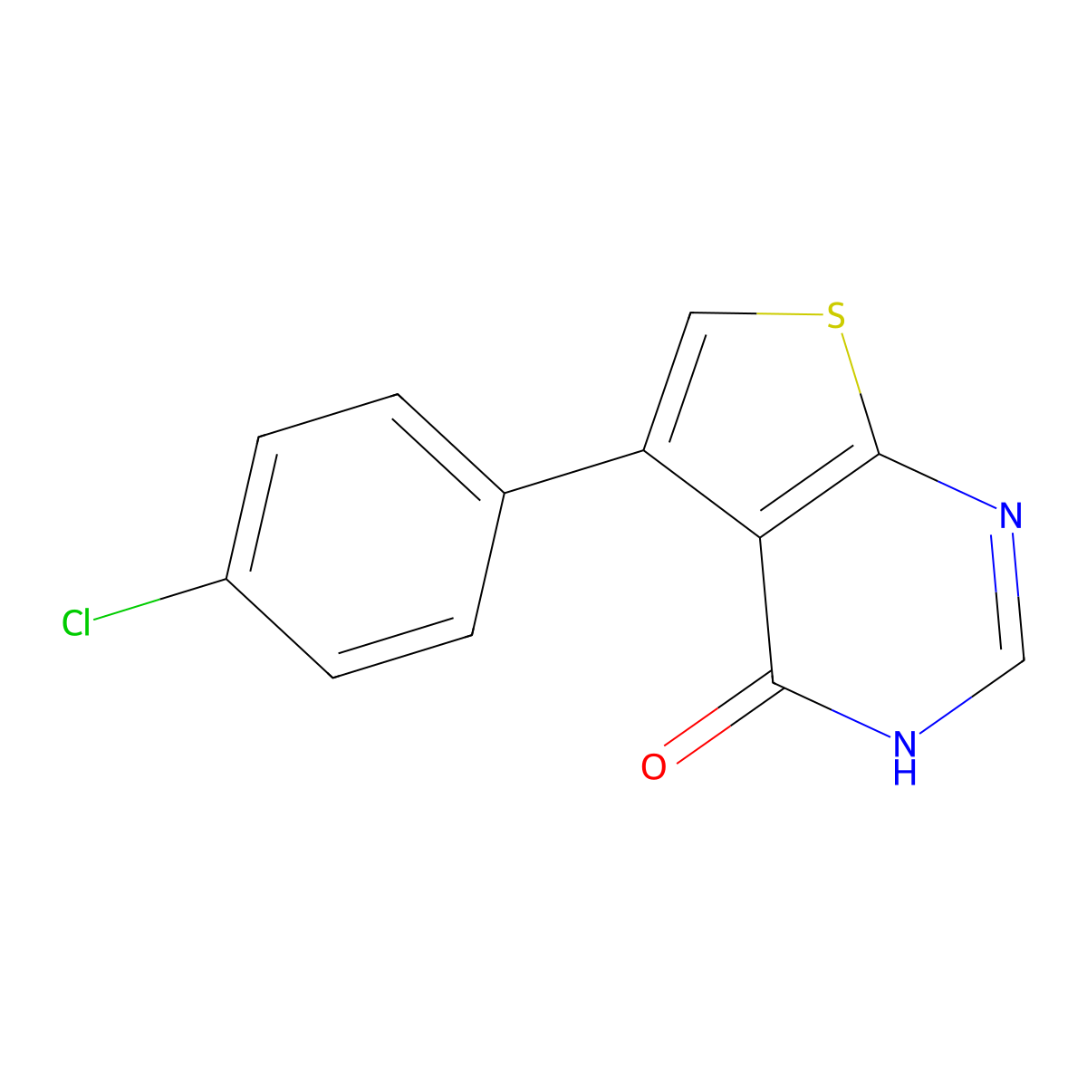 5-(4-chlorophenyl)-3H,4H-thieno[2,3-d]pyrimidin-4-one molecular structure, CAS 331761-45-6