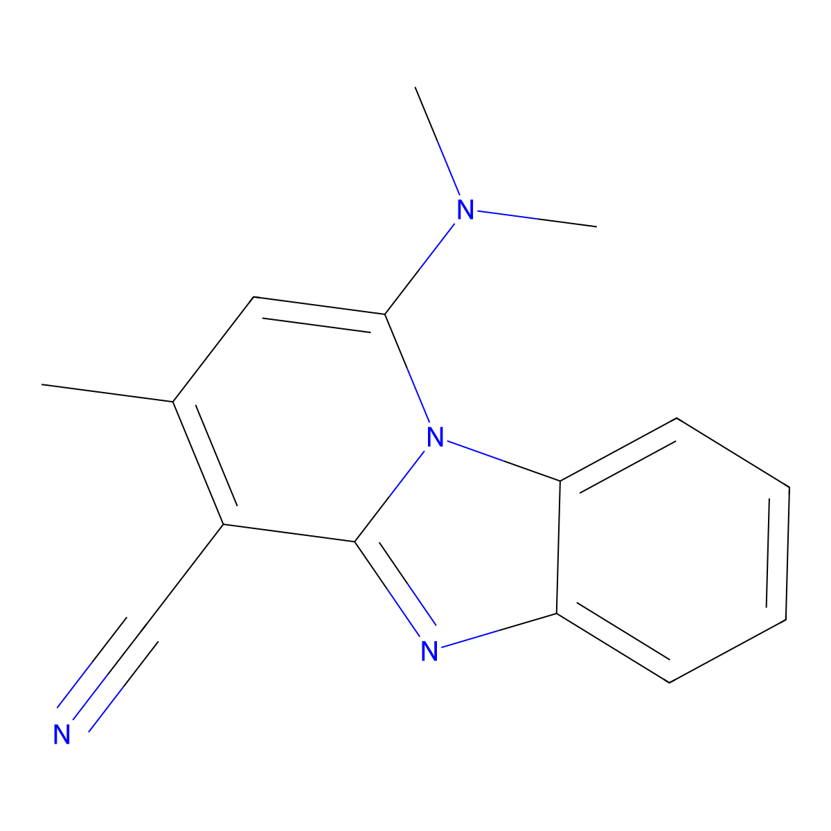 1-(Dimethylamino)-3-methylpyrido[1,2-a]benzimidazole-4-carbonitrile molecular structure, CAS 331761-54-7