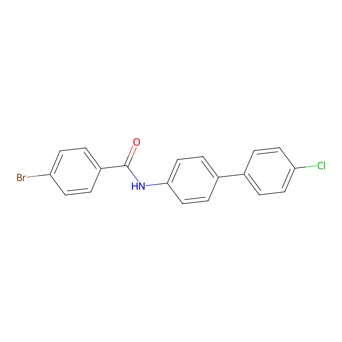 4-Bromo-N-(4'-chloro-[1,1'-biphenyl]-4-yl)benzamide molecular structure, CAS 331762-10-8