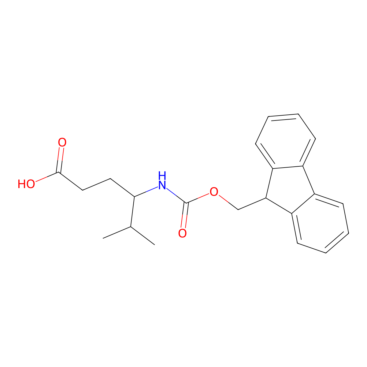 Fmoc-(R)-4-amino-5-methylhexanoic acid molecular structure, CAS 331763-51-0