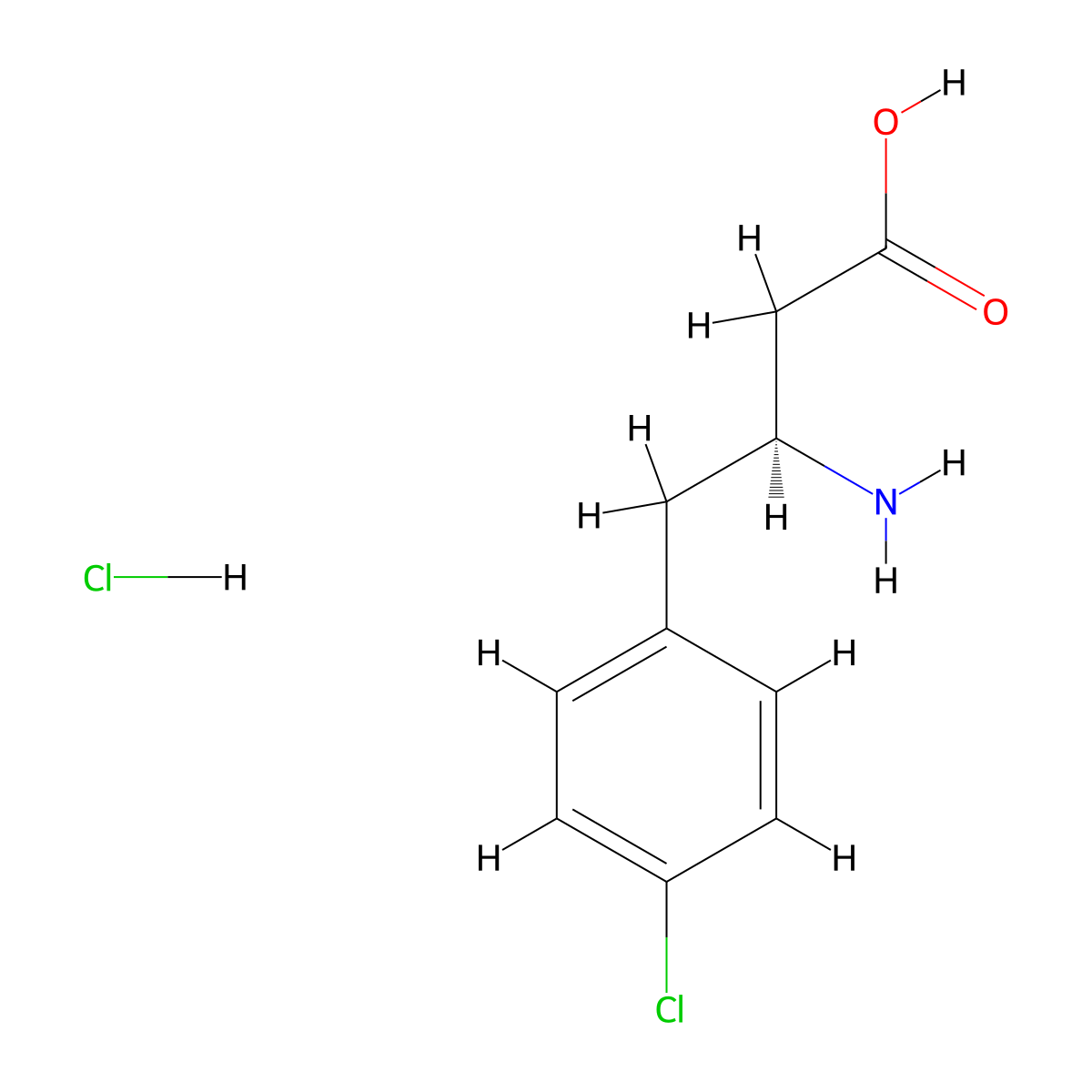 (S)-3-Amino-4-(4-chlorophenyl)butanoic acid hydrochloride molecular structure, CAS 331763-58-7