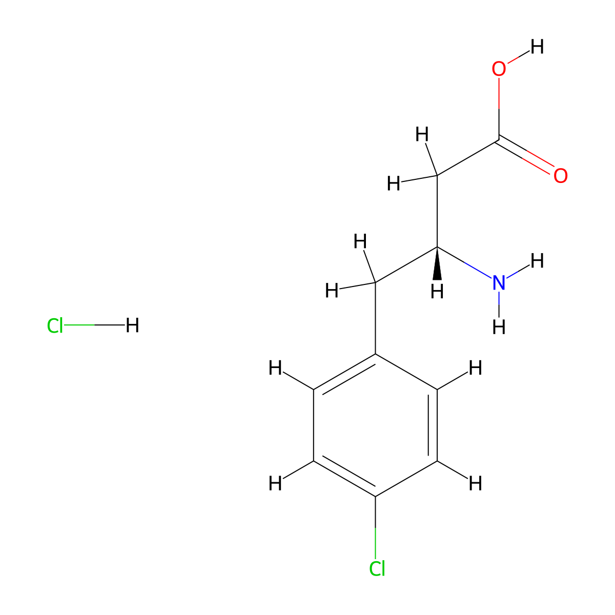 (R)-3-Amino-4-(4-chlorophenyl)butanoic acid hydrochloride molecular structure, CAS 331763-59-8