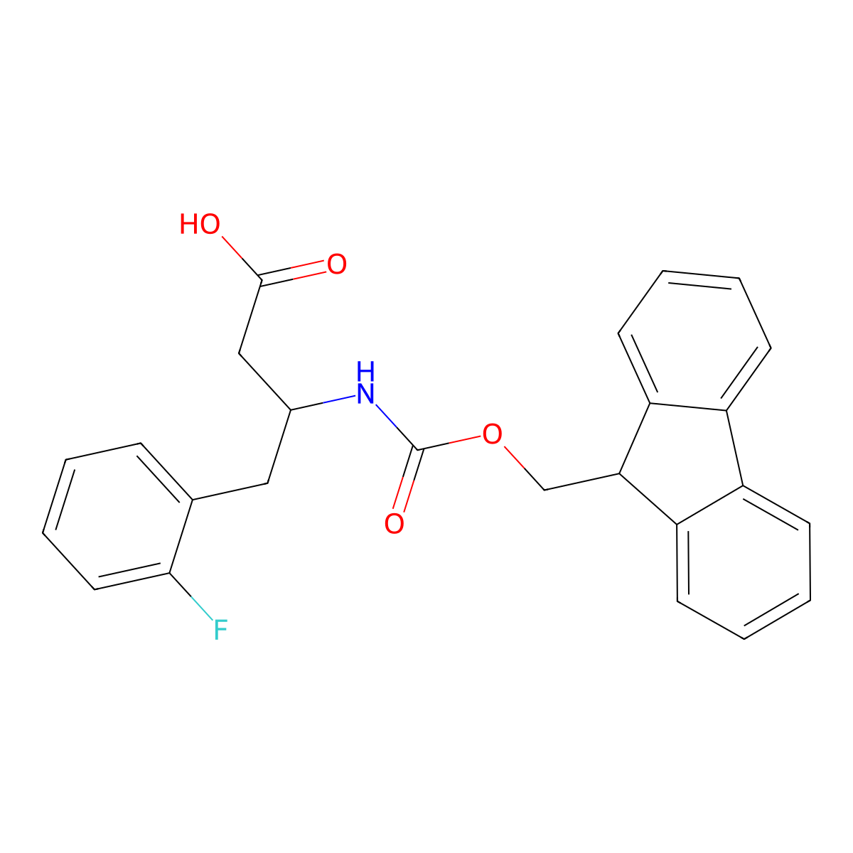 (R)-3-(Fmoc-amino)-4-(2-fluorophenyl)butanoic acid molecular structure, CAS 331763-63-4