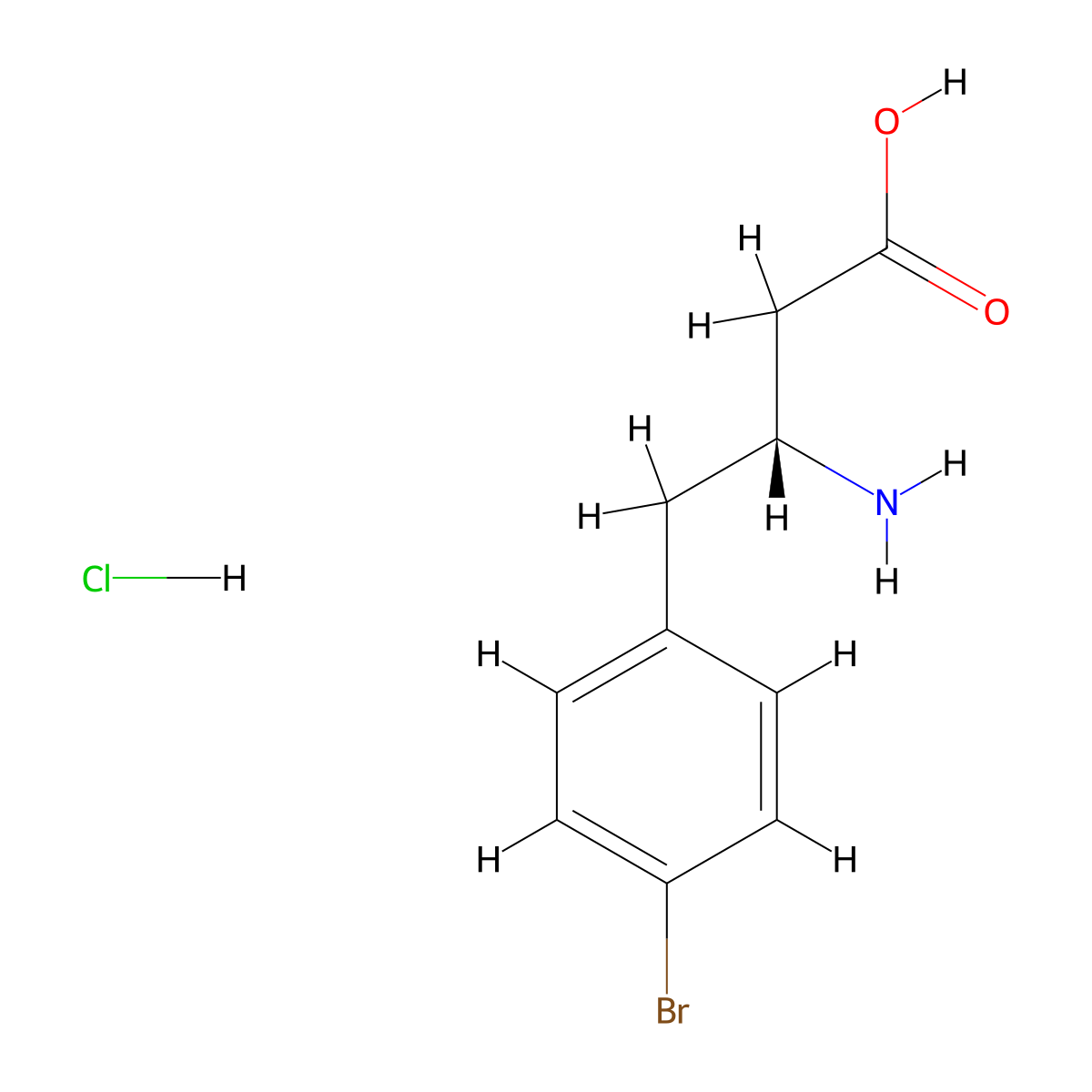 (3R)-3-amino-4-(4-bromophenyl)butanoic acid hydrochloride molecular structure, CAS 331763-73-6