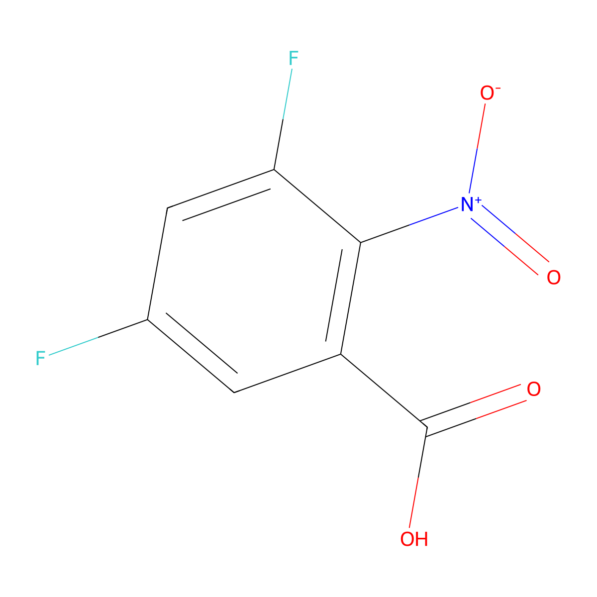 3,5-Difluoro-2-nitrobenzoic acid molecular structure, CAS 331765-71-0