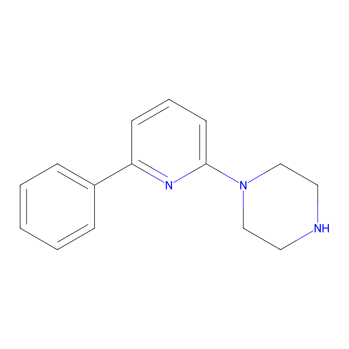 1-(6-Phenyl-pyridin-2-yl)-piperazine molecular structure, CAS 331767-58-9