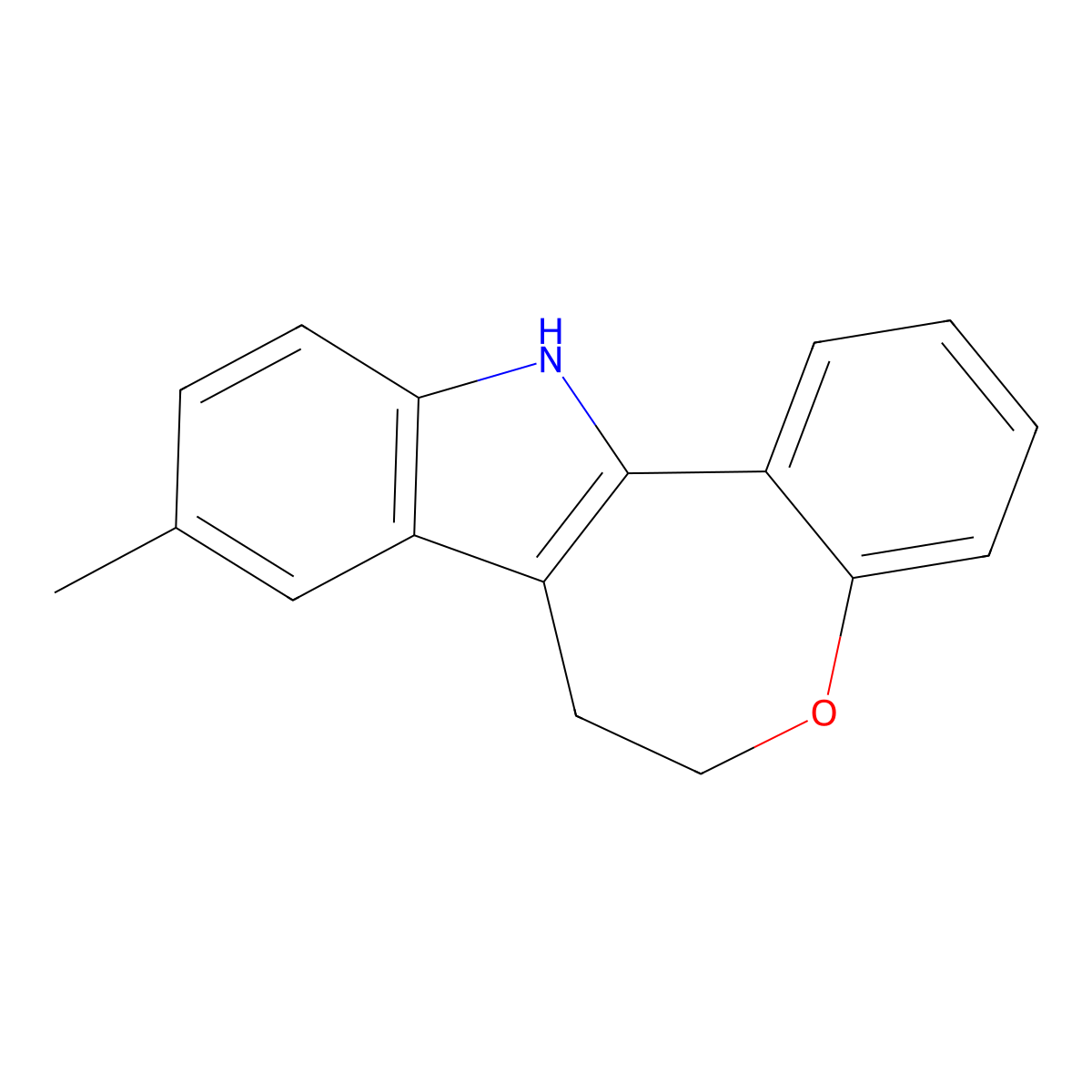 9-methyl-7,12-dihydro-6H-[1]benzoxepino[5,4-b]indole molecular structure, CAS 33177-03-6