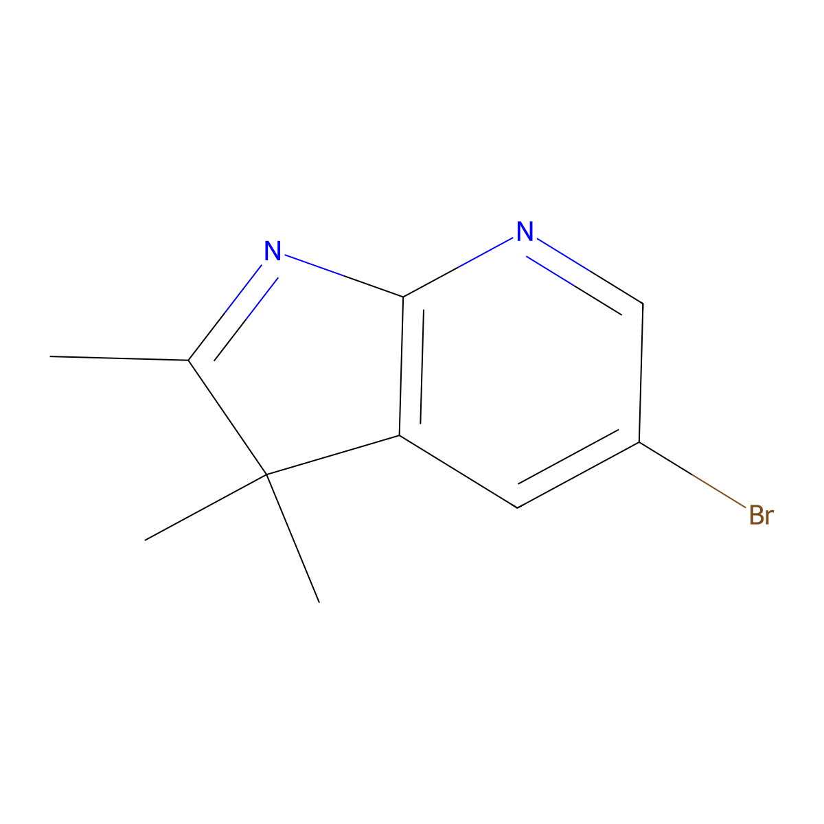 5-bromo-2,3,3-trimethyl-3H-pyrrolo[2,3-b]pyridine molecular structure, CAS 331777-85-6