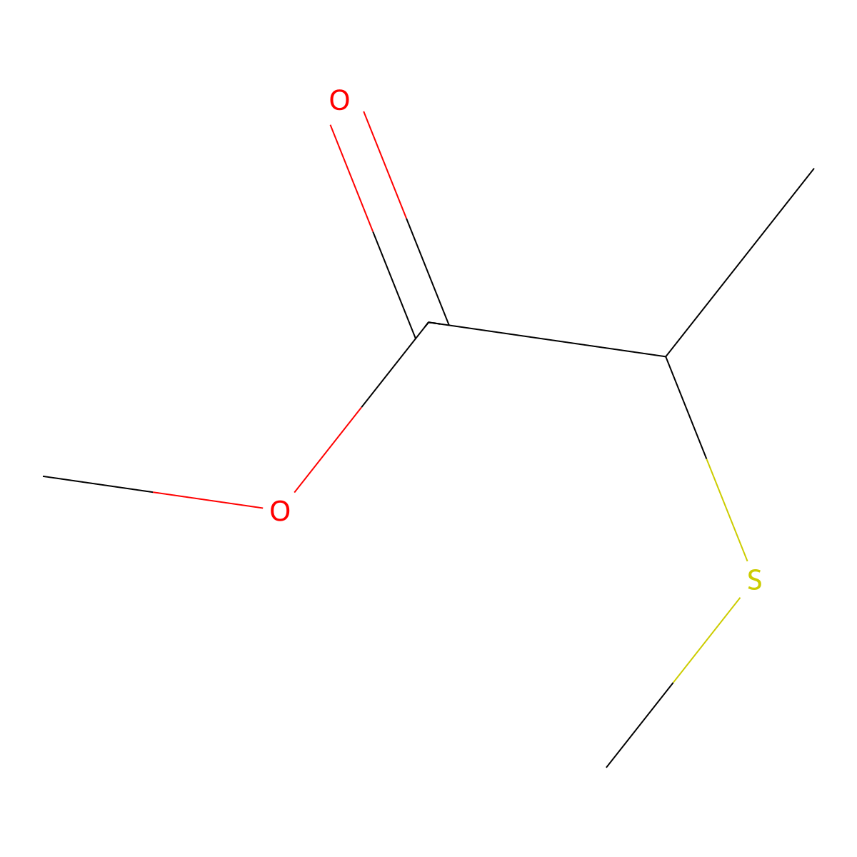 Methyl 2-(methylsulfanyl)propanoate molecular structure, CAS 33178-98-2