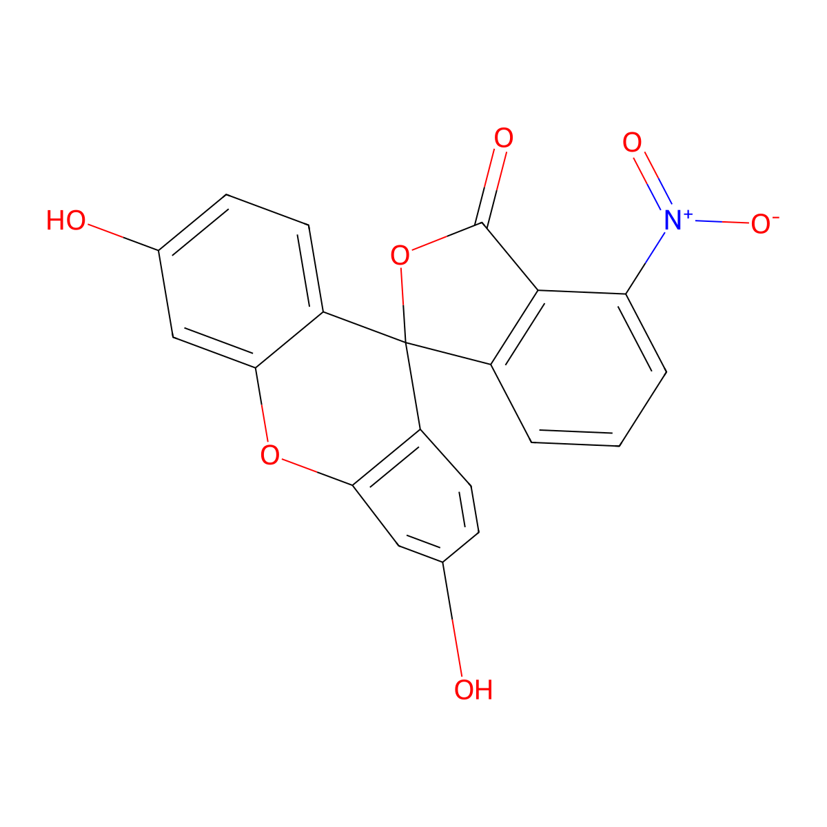 3',6'-dihydroxy-4-nitro-3H-spiro[isobenzofuran-1,9'-xanthen]-3-one molecular structure, CAS 3318-08-9