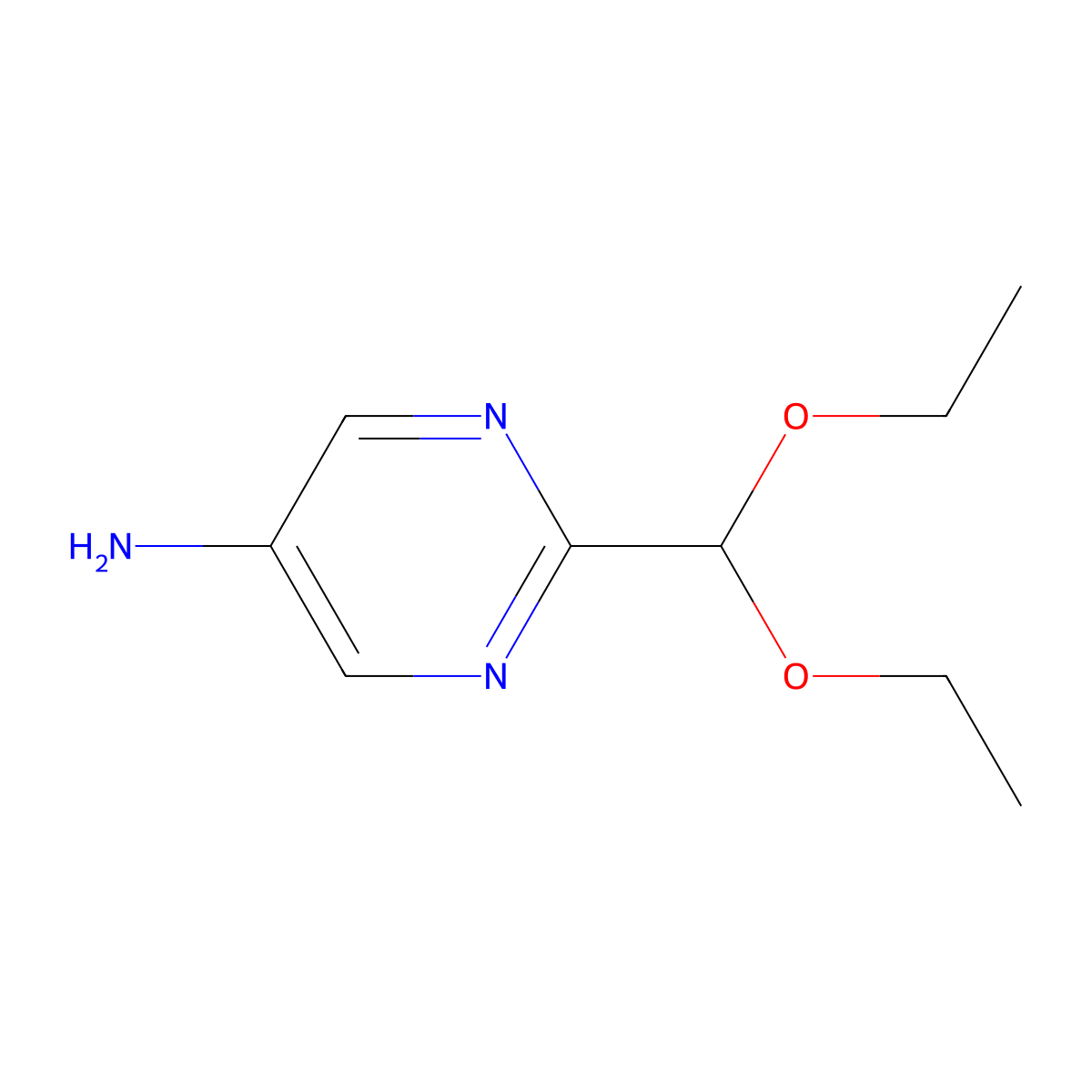 2-(Diethoxymethyl)pyrimidin-5-amine molecular structure, CAS 331808-99-2