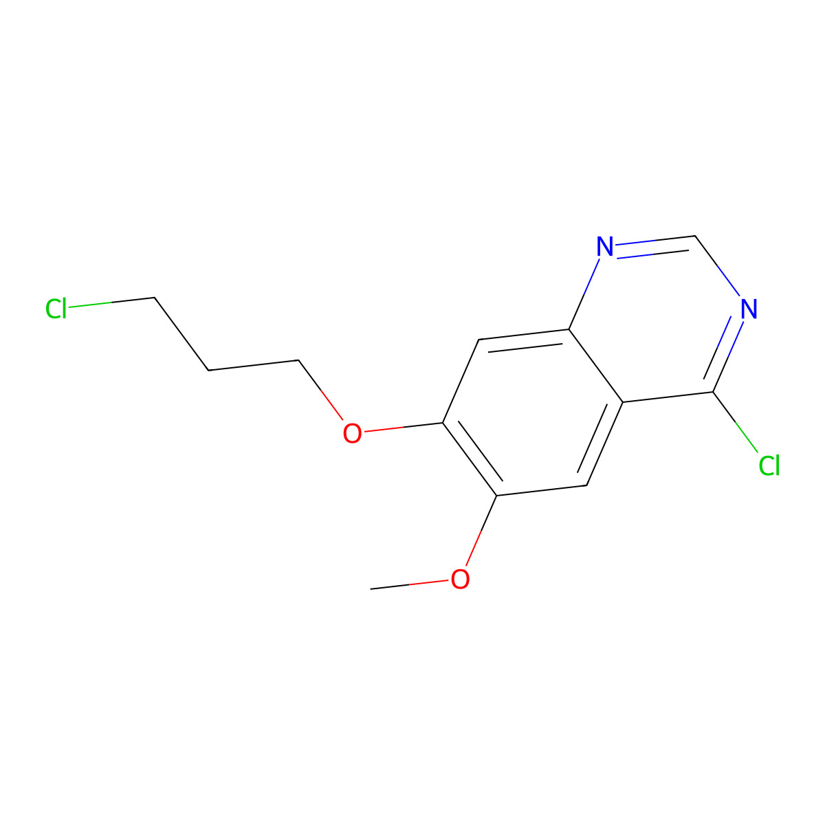 4-Chloro-7-(3-chloropropoxy)-6-methoxyquinazoline molecular structure, CAS 331809-40-6