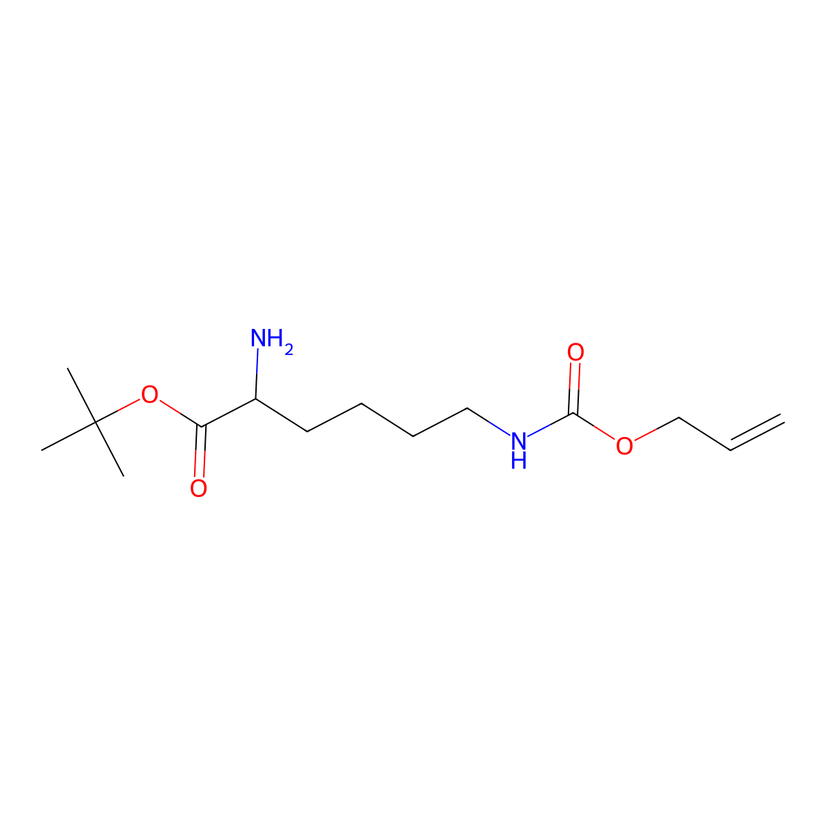 tert-butyl (2S)-2-amino-6-{[(prop-2-en-1-yloxy)carbonyl]amino}hexanoate molecular structure, CAS 331812-98-7