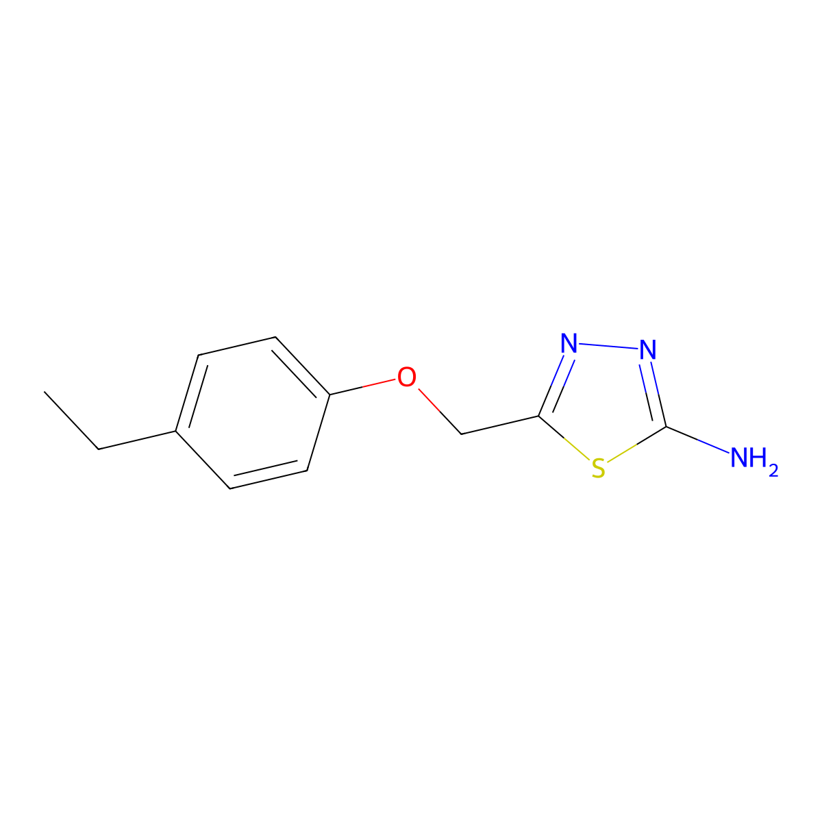 5-((4-Ethylphenoxy)methyl)-1,3,4-thiadiazol-2-amine molecular structure, CAS 331818-27-0