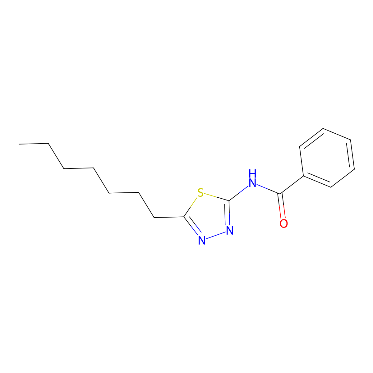 N-(5-heptyl-1,3,4-thiadiazol-2-yl)benzamide molecular structure, CAS 331818-29-2