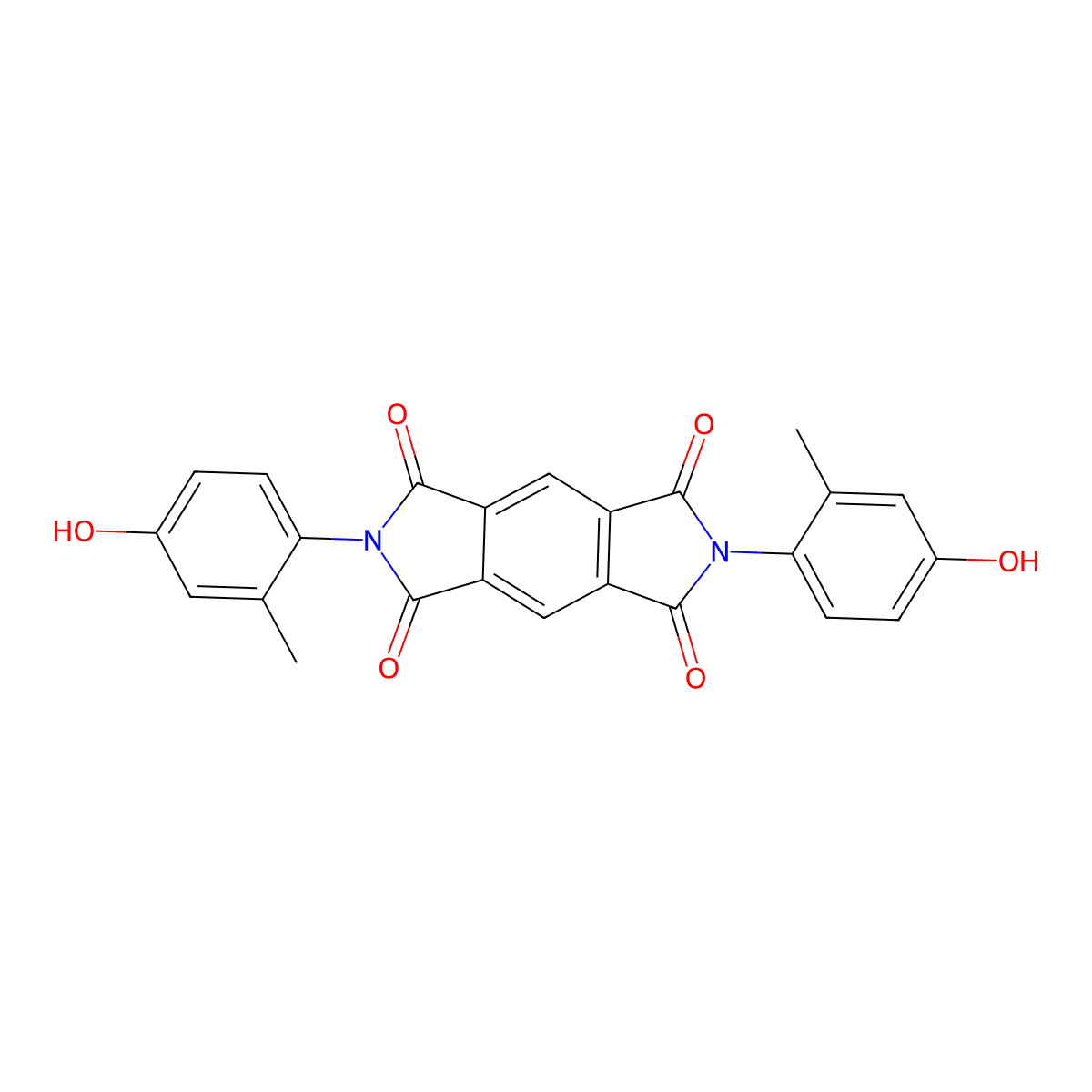 2,6-Bis(4-hydroxy-2-methylphenyl)pyrrolo[3,4-f]isoindole-1,3,5,7-tetrone molecular structure, CAS 331819-37-5