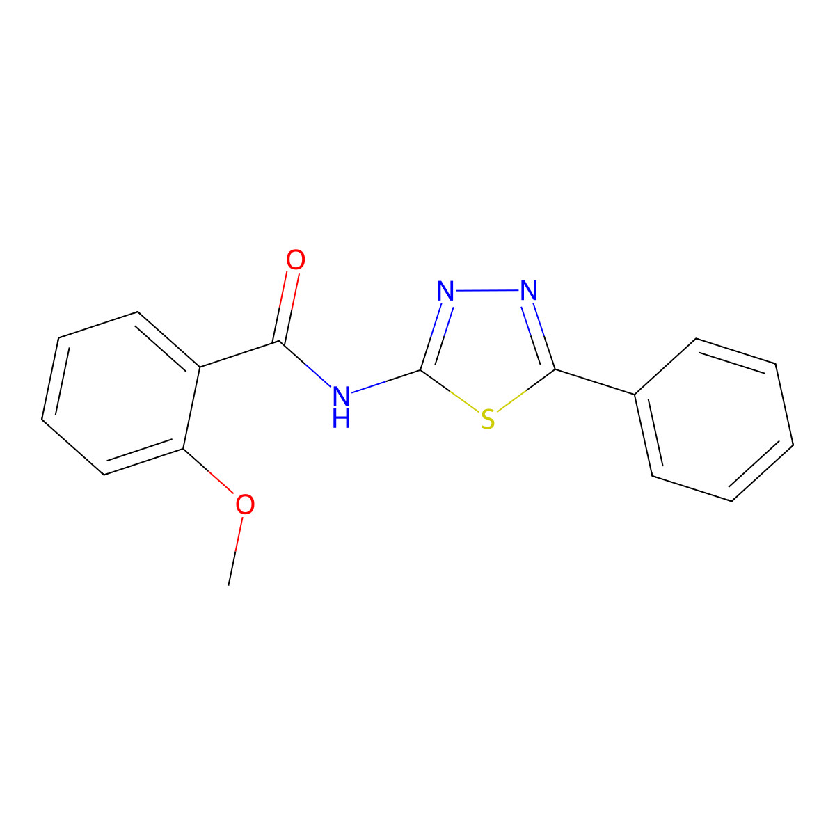 2-methoxy-N-(5-phenyl-1,3,4-thiadiazol-2-yl)benzamide molecular structure, CAS 331819-41-1